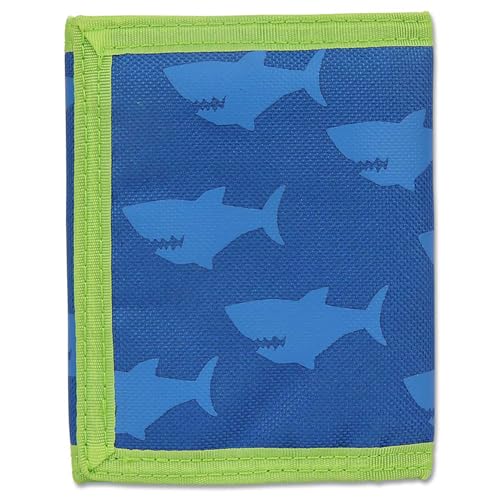 Stephen Joseph, Kids Unisex Wallet, Toddler Wallet for Boys and Girls with Applique Designs, Screen Printed Zippered Coin Pocket, Shark2
