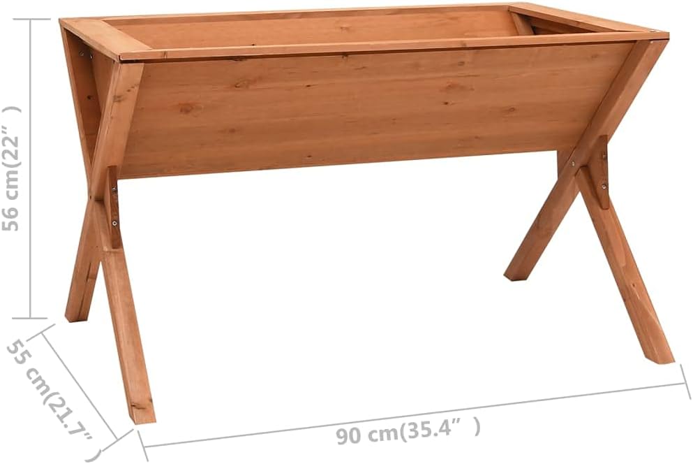 vidaXL Planter, Handmade Flower Box with Legs, Wooden Plant Box, Outdoor Planters for Patio Backyard Garden Balcony Porch Lawn, Solid Firwood