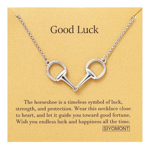 Horse Necklace 14K Gold Plated Snaffle Bit Snaffle Bit Pendant Necklace Jewelry Gift for Women