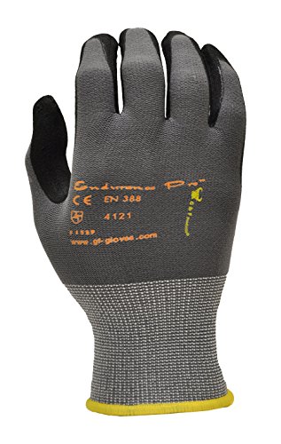 ATG Maxiflex G & F Products 3100L-DZ Knit Work Gloves, Textured Rubber Latex Coated for Construction, (34-874 Large) , Black