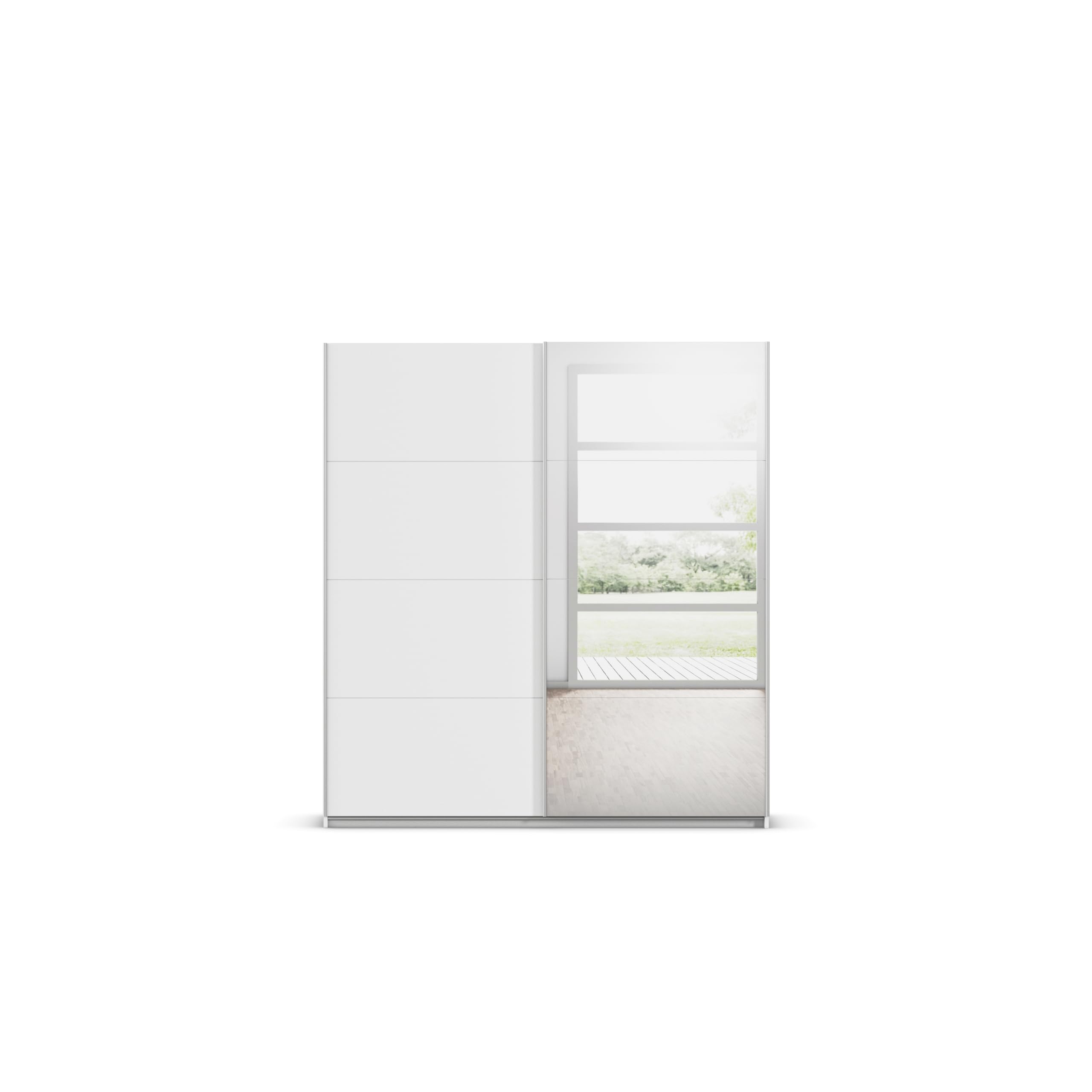 Rauch Möbel Subito Armadio a 2 Ante con 2 Ripiani e 2 aste Appendiabiti, Legno, Bianco, 181 x 197 x 61 cm