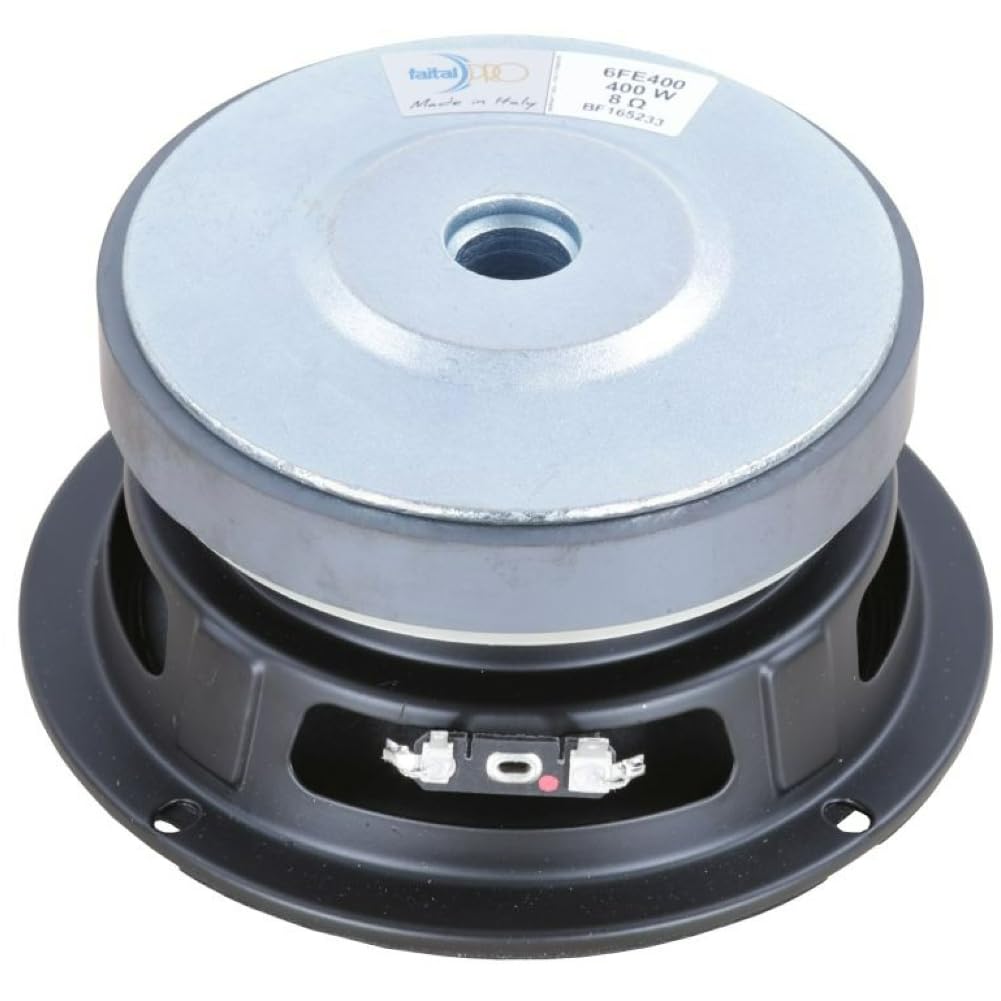 KIT SET PER FAITAL PRO 6FE400 8 ohm, 1 woofer altoparlante da 16,5 cm 165 mm 6,5" di diametro, da 200 watt rms e 400 watt max, sensibilità 94 db, per casa, 1 pezzo