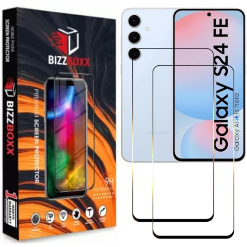 Image of Compatible With Samsung Galaxy S24 FE 5G Tempered Glass Screen Protector Guard With Precise Edges - High Definition, Shatterproof, Easy Install, Anti-Fingerprint (Sam S24 FE) - Pack of 2