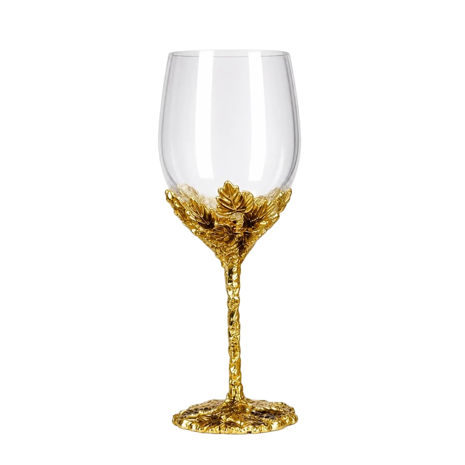 Painted Enamel Flower Lead-Free Wine Glasses 320ml Red White Crystal Gold