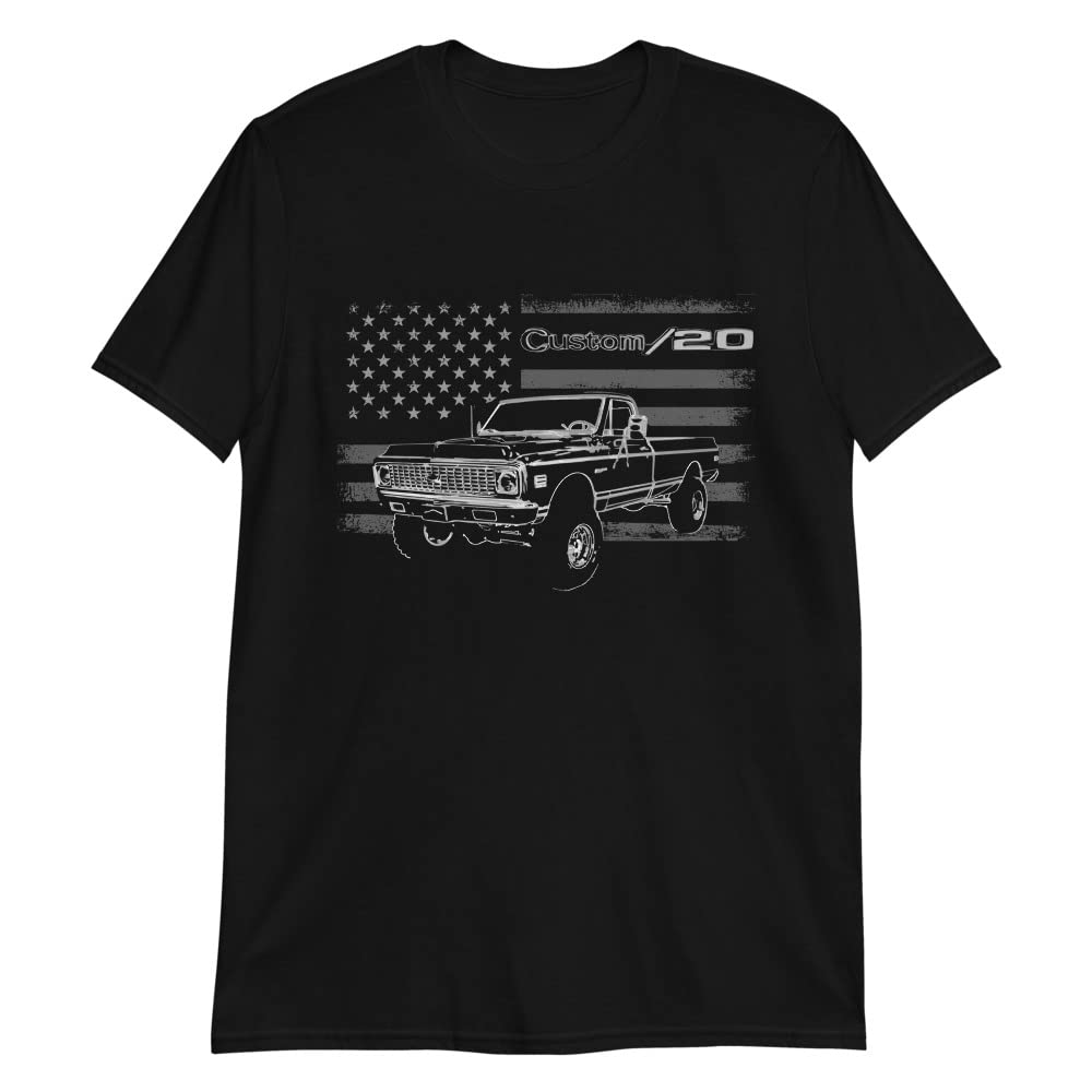 1971 Chevy K20 Custom 20 C10 K10 C30 1500 Pickup Truck Club Show Owner T-Shirt Black
