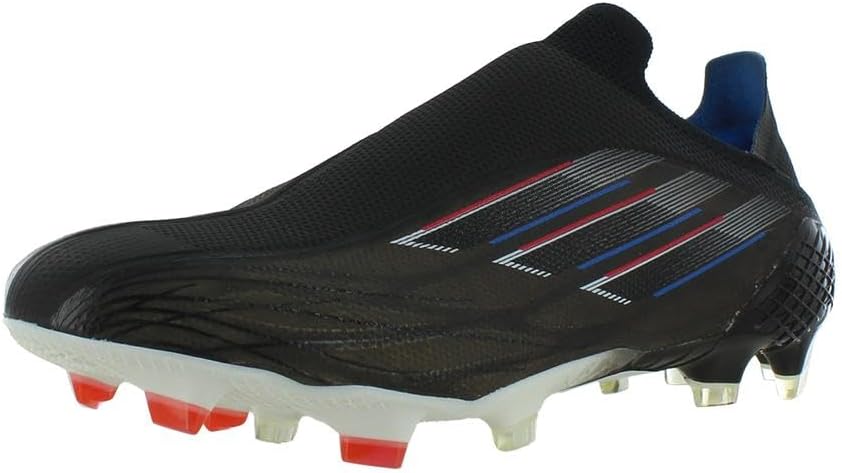 adidas X Speedflow+ Firm Ground Unisex Shoes Size 6.5, Color: Core Black/Cloud White/Vivid Red-Black - Image 5