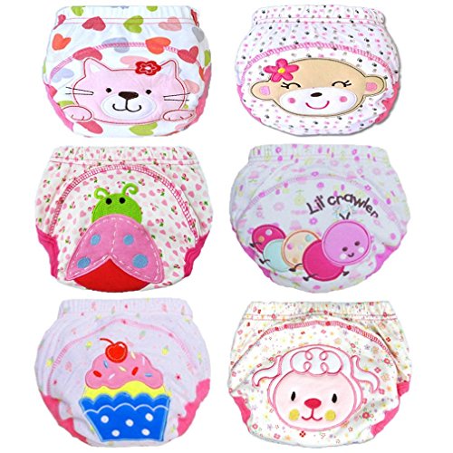 Vivi Pray Mutandine di Apprendimento - Impermeabili Cotone, per Bambina Disegni Bambina - Confezione da 6-24 Mesi
