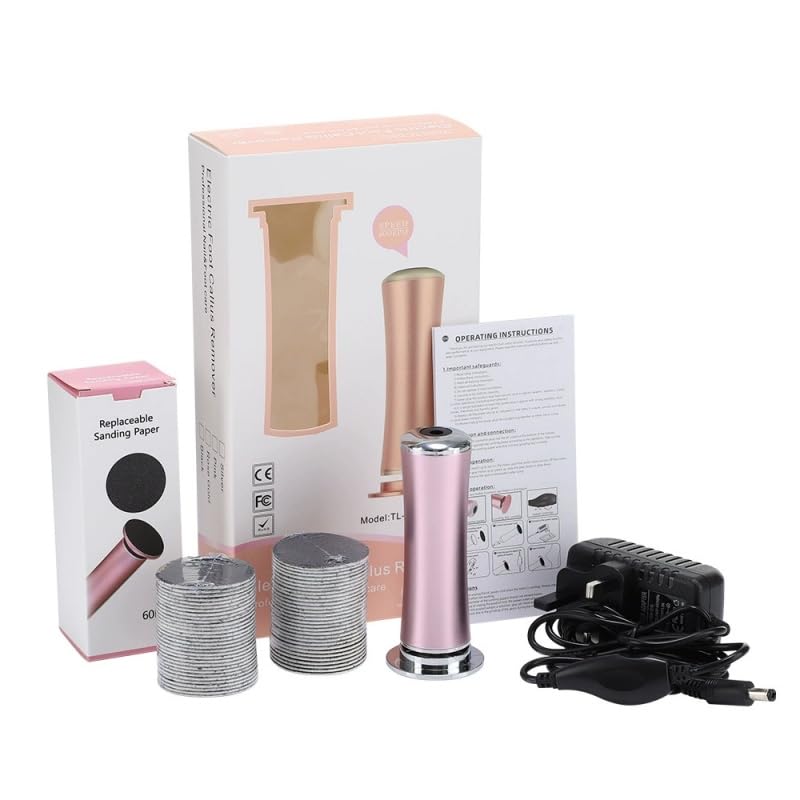 KLYNE Beauty Lima Elettrica Piedi Professionale con 60 Dischetti Sostituibili, Rotazione 360°, Attrezzi per Cura dei Piedi