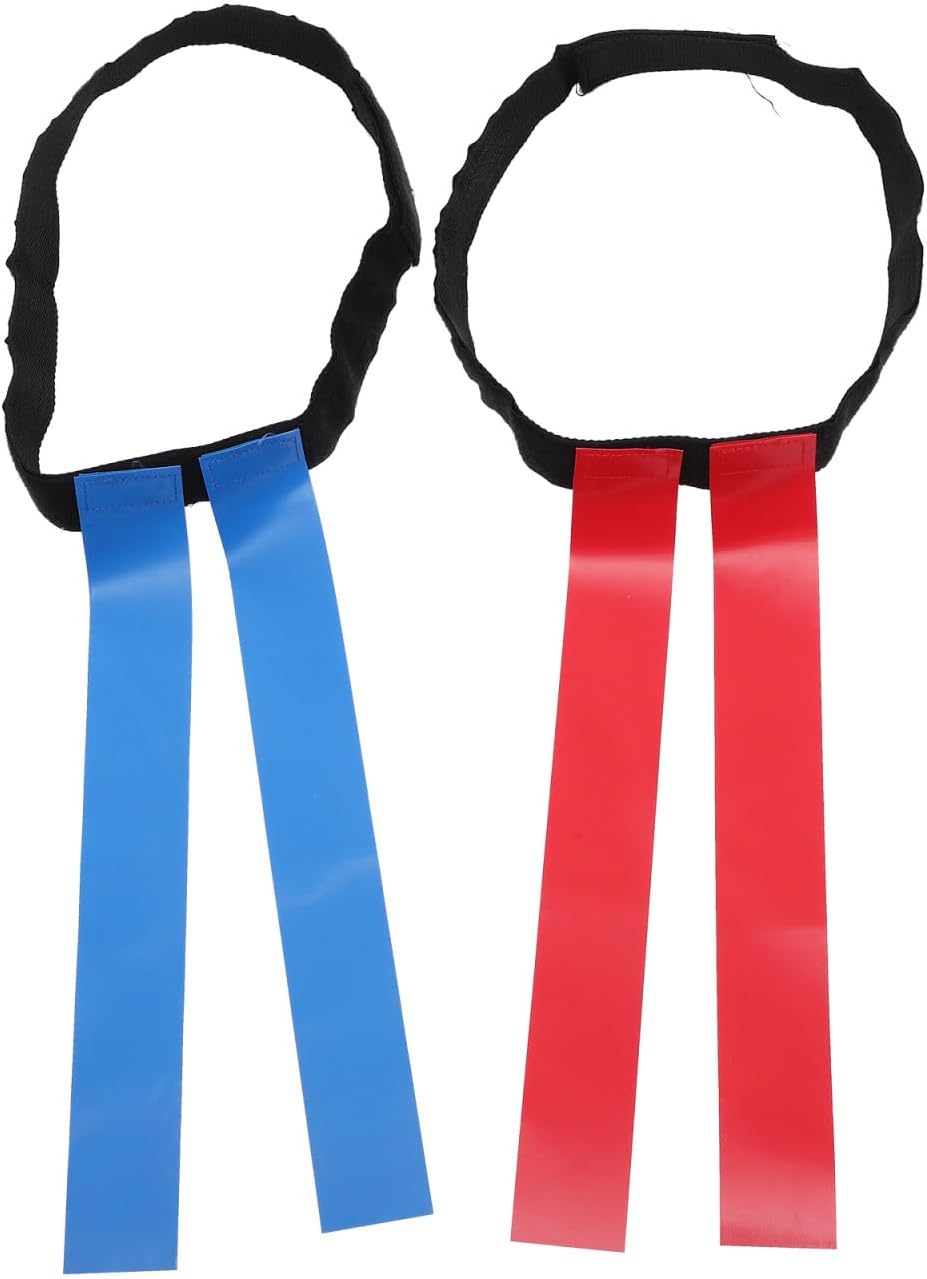 VANZACK Flag Football Belt Set for 90cm, Rugby Waist Belt with Full Hook and Loop Flags in Red and Blue, Outdoor Football Game Supplies for Youth Training and Competition