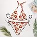 TZTTZT Tomatoes A Print Bikini Sets for Women, Two Piece Swimsuit Bathing Suit for Women Triangle Bikini Multicolor