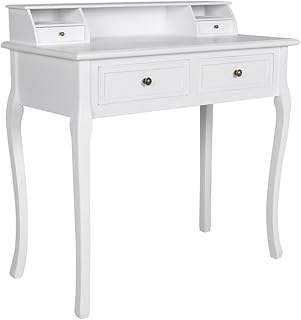 Festnight Moderna Mesa de Maquillaje Color Blanco 87 x 42 x 91 cm Largo x Ancho x Altura