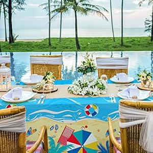 Beach Theme Party Supplies Summer Pool Disposable Tablecloth Plastic Waterproof Table Cover for Hawaiian Party Birthday Decorations, 3 Pack 54X108inch Beach Theme Party Supplies Summer Pool Disposable Tablecloth Plastic Waterproof Table Cover for Hawaiian Party Birthday Decorations 3 Pack 54X108inch