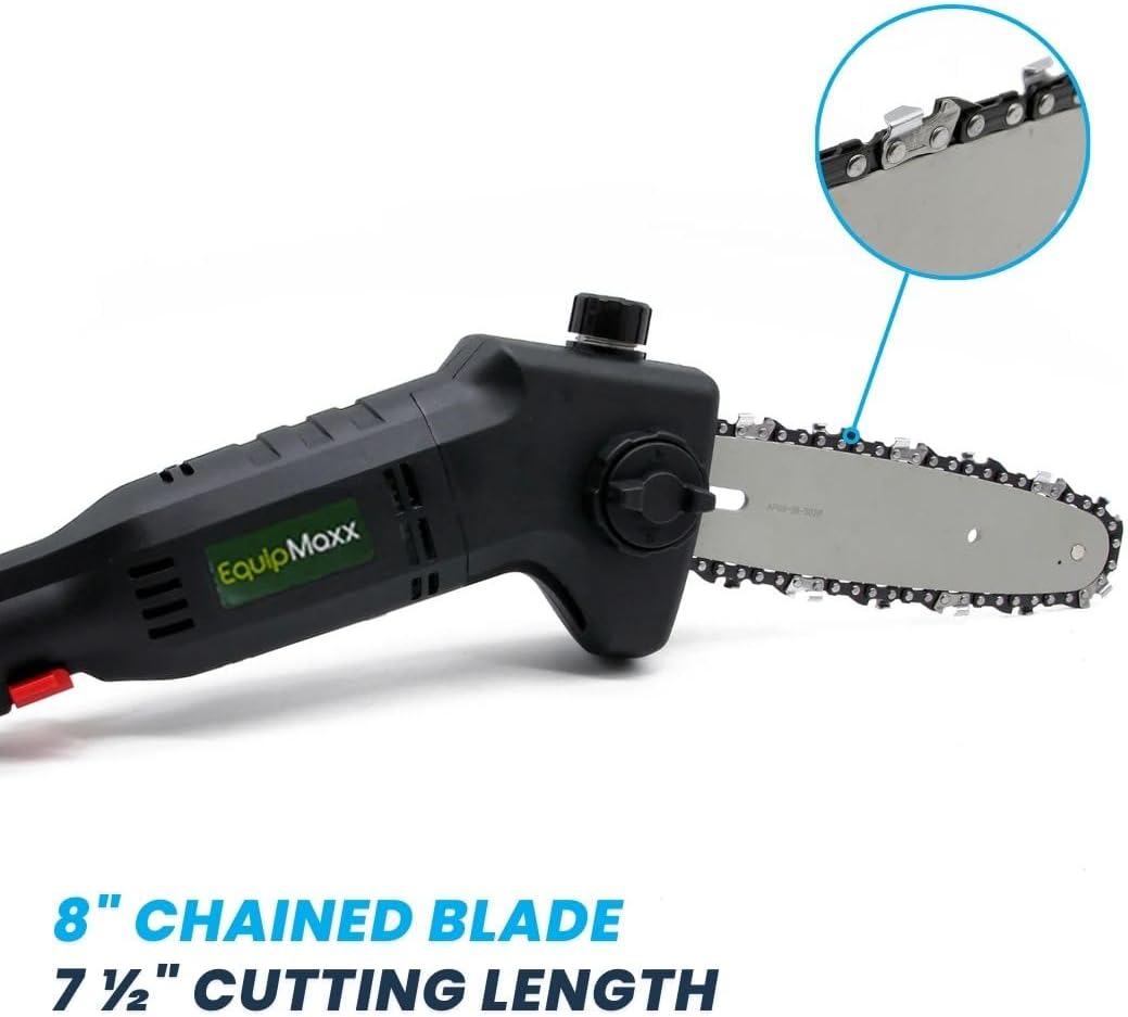 Close-up of the 8-inch chainsaw blade.