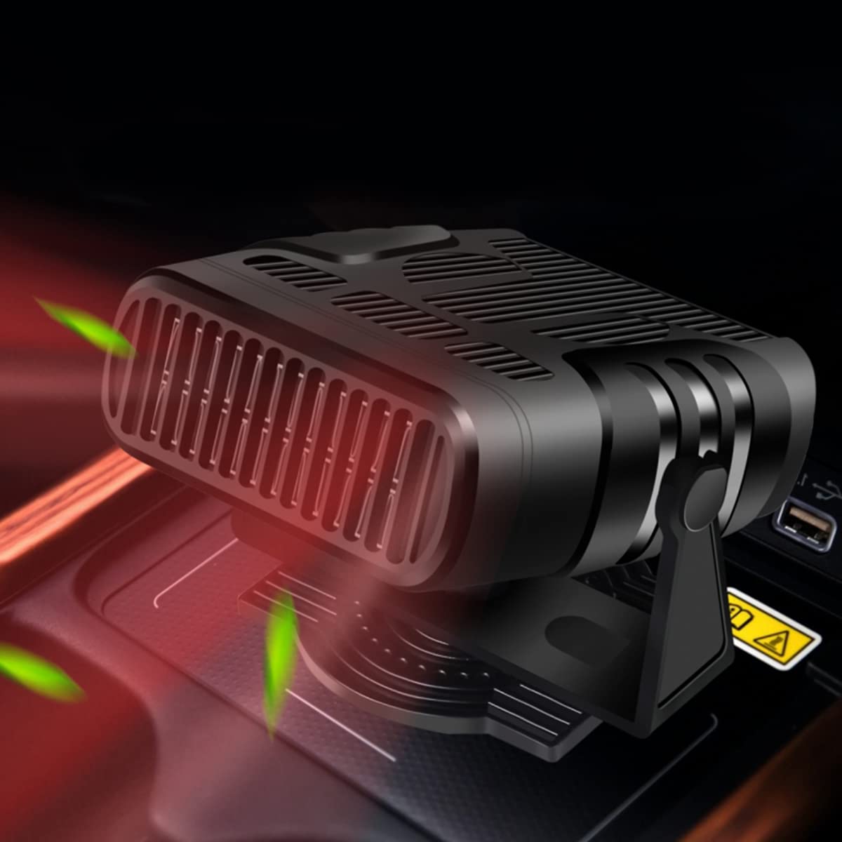 Muross Portable Car Heater 12V 120W /2 in 1 Fast Heating Car Heater Fan Cooling & Heating Car Defroster with 360° Rotating Base Car Windshield Defogger Handheld Auto Windscreen Defroster(12V / 120W)