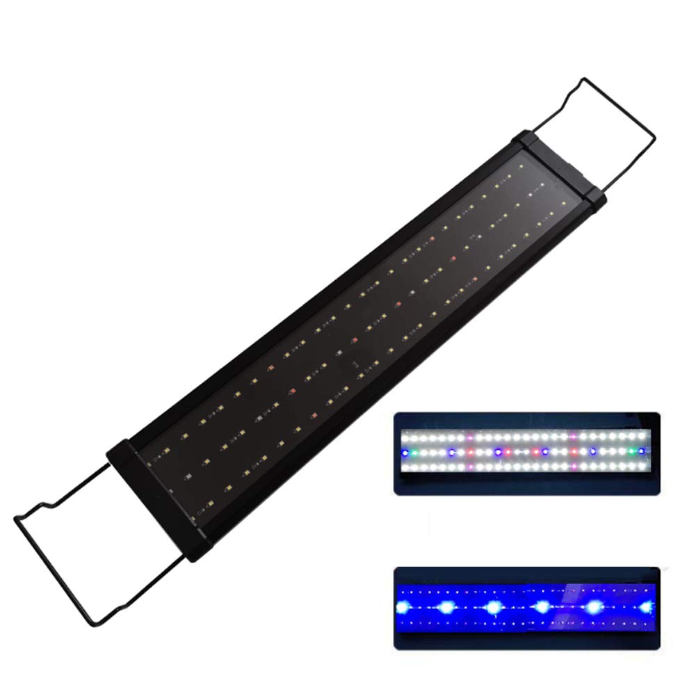 Luz LED para Acuarios, Luz para Pecera con Soportes Extensibles, Luz para Pecera De Espectro Completo con Control De 2 Canales, Luz Multicolor De Agua Dulce