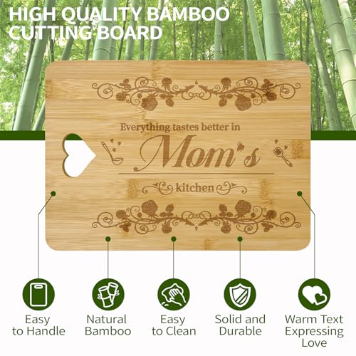 FreeNook Gifts for Mom from Daughter Son, Mom's Birthday Gift, 12x8.6 Inch Engraved Bamboo Cutting Board Gift for Mama,Grandma — view 4