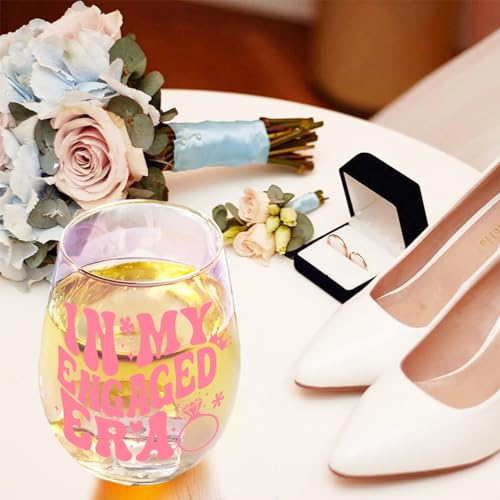 Yalucky Wedding Engagement Gifts for Her Bride to Be Gifts Iridescent Wine Glasses Cool Bridal Shower Classy Bachelorette Gift for Brides Best Friend Sister Colleagues Wifey Cup Honeymoon Gift - Image 6