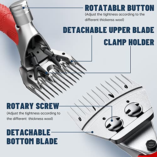 Image of 1000W Electric Sheep Shears, Professional Sheep Clippers, Animal Grooming Clippers for Horse Alpacas Goats, Farm Livestock Shearing Machine-Grooming Kit Animal Hair Cutting