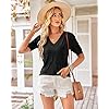Arach&Cloz Women's Tops 2025 Spring Summer Short Sleeve Sweater Fashion Trendy Dressy Casual Outfit Versatile Knit Blouse