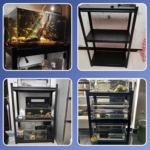 Soporte de exhibición ajustable de tortuga para múltiples peceras, estantes de terrarios con marco de acero para granja y soporte decorativo para plantas acuáticas