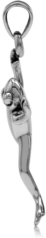 Silvershake 925スターリングシルバー 跳躍 クライミング カエル ペンダント シルバー