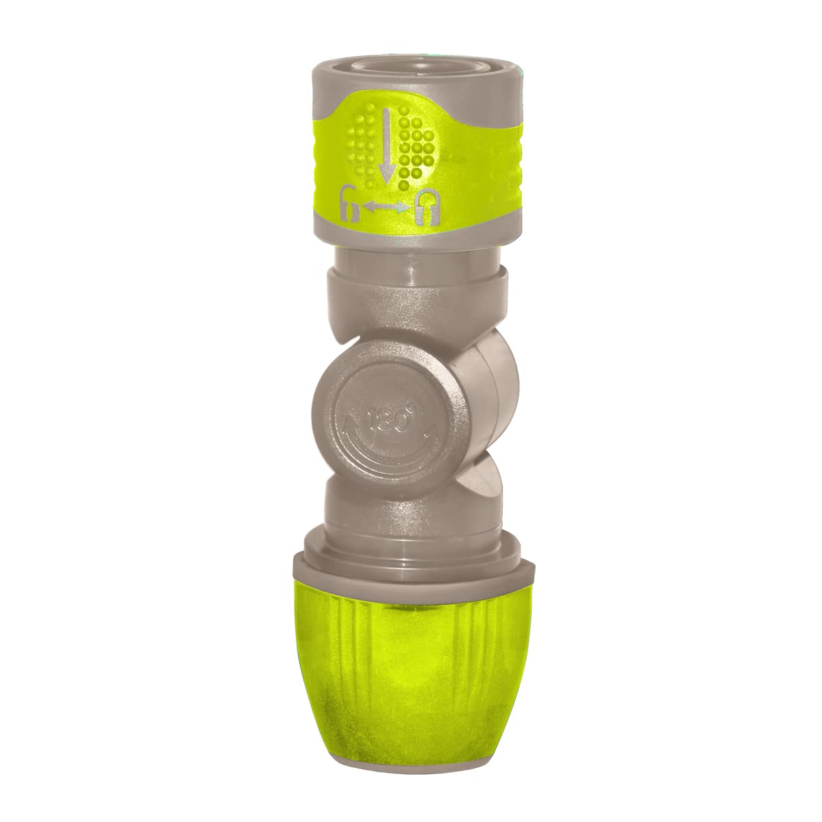 Jardibric - Raccord Articulé 180° pour Tuyau d'Arrosage - Connecteur Pivotant Bi-​Matière avec Système Lock