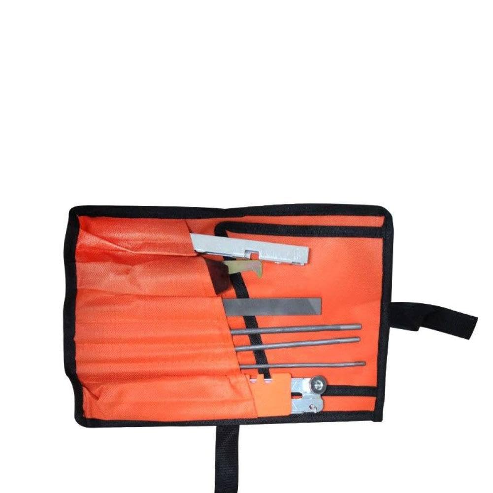 Kit de afilado de cadena de motosierra con mango de madera dura, limas redondas y planas, lima de barra guía Compatible con motosierras