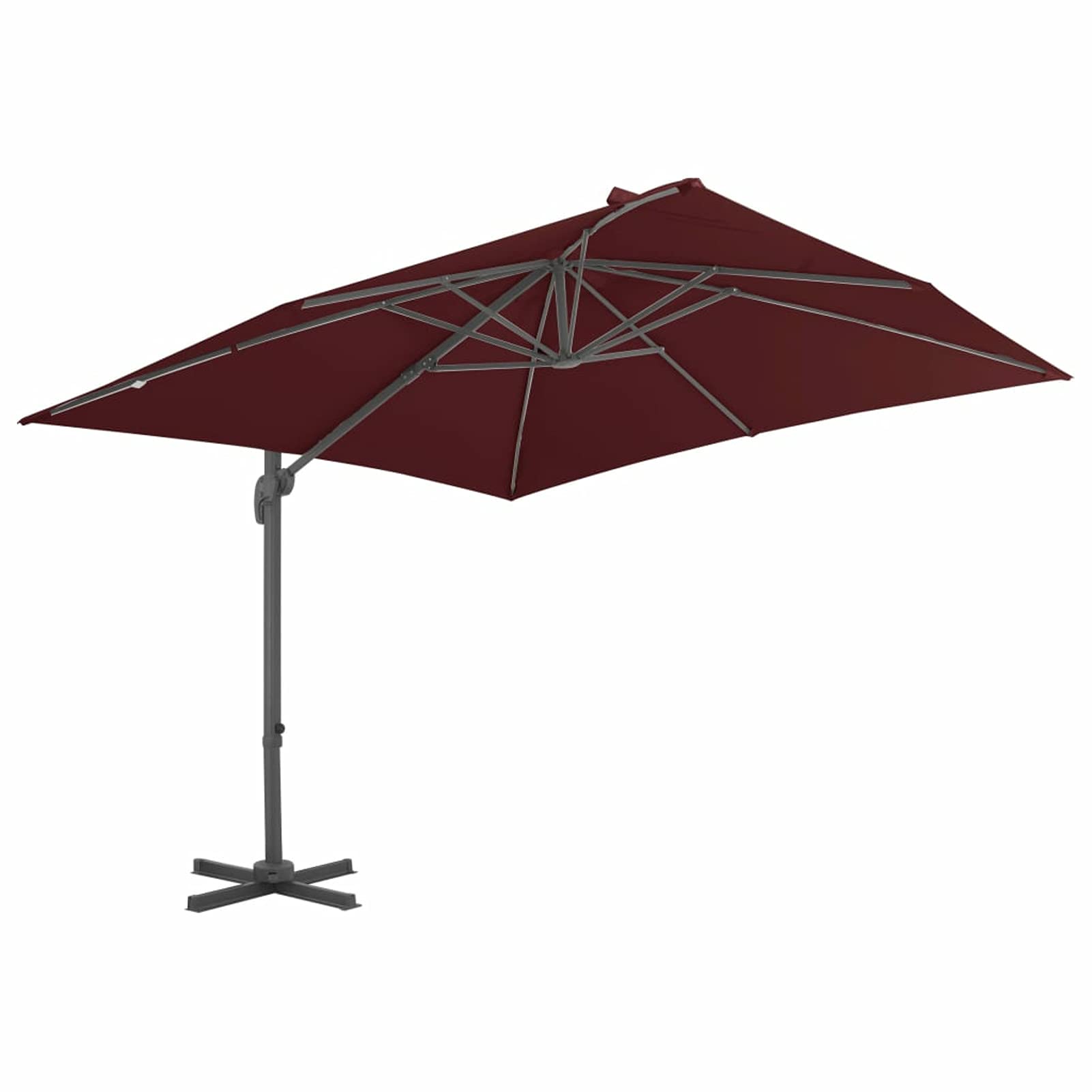 Homgoday Sombrilla jardín voladiza Palo de Aluminio Burdeos 400x300 cm Sombrilla Terraza Exterior, Sombrilla Jardín Grande Orientable Jardín Parasol Balcón