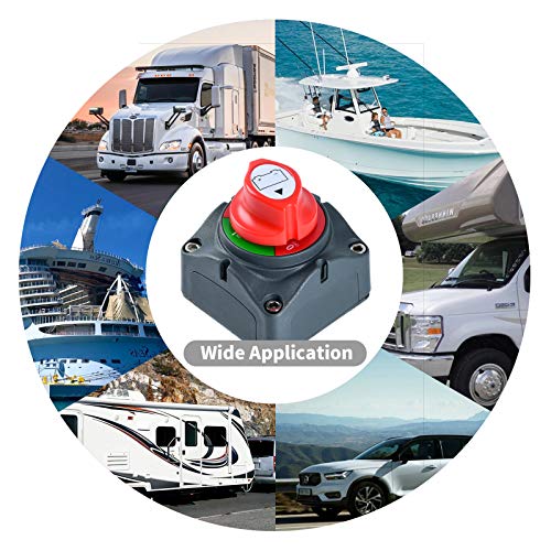 Briidea Accuschakelaar, 12 V-48 V, accu-scheidingsschakelaar, hoofdschakelaar voor campers, terreinvoertuigen, auto's… - Afbeelding 8