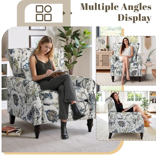 Sillón Floral Azul con Almohada Lumbar miniatura 5