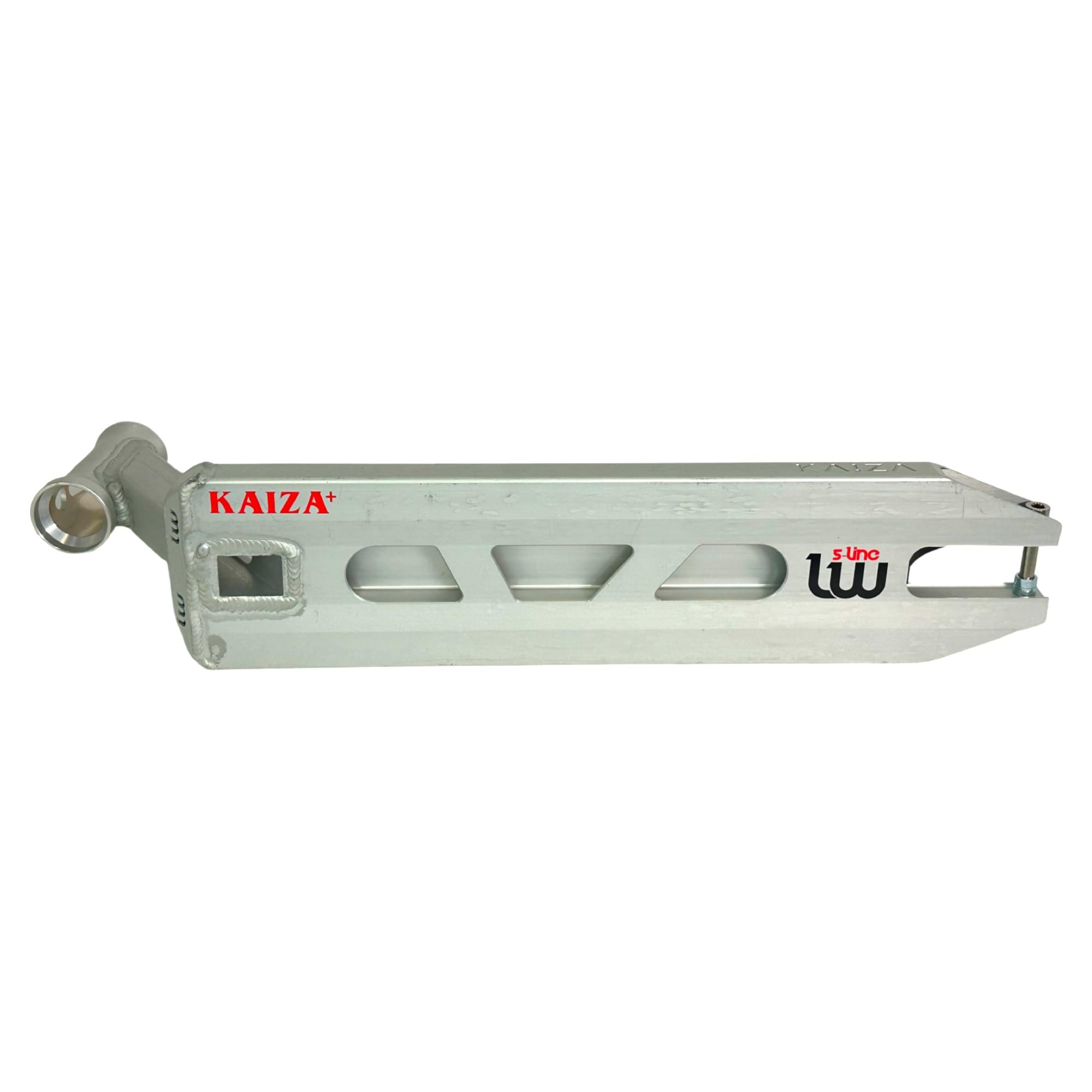 Longway Scooters Longway Kaiza V3 Park Deck hulajnoga wyczynowa, 480 mm, 1080 g, lekka + naklejka Fantic26 (srebrna Raw)