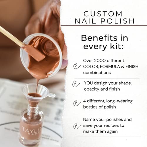 Taylor Made Polish Custom Nail Polish Kit | Make Your Own Polish | Safe, Non-Toxic | Diy Nail Polish | Experiential Gift | Clean Beauty | Gifts For Moms, Teens, Girls (Nudes & Neutrals) #TOP1