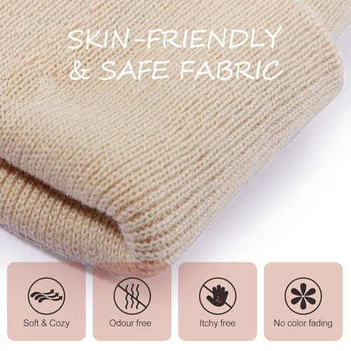 Kids Knit Beanie Cute Fire Trucks Embroidery Warm Cuffed Skull Caps Classic Autumn Winter Hats for Boys Girls 3-8 Years3