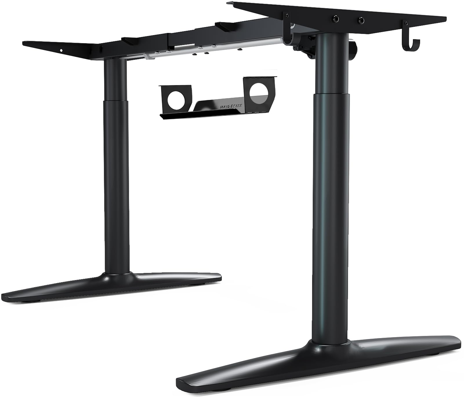 MAIDeSITe TO1 Pro Electric Standing Desk Frame, Round Leg Design 2 Stage Height Adjustable Standing Desk with Healthy Spine Mode (HSM) and Anti-collision System for Home Office – Black