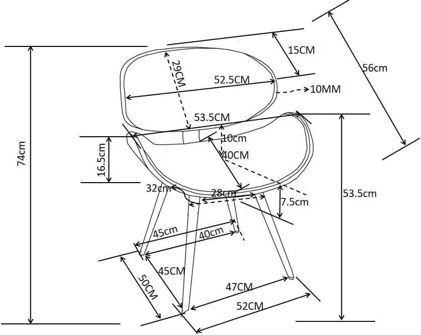 Miniatura 2 de SIMPLIHOME Marana Silla de comedor moderna de mediados de siglo de 18 pulgadas de ancho en piel sintética azul envejecida, para el comedor