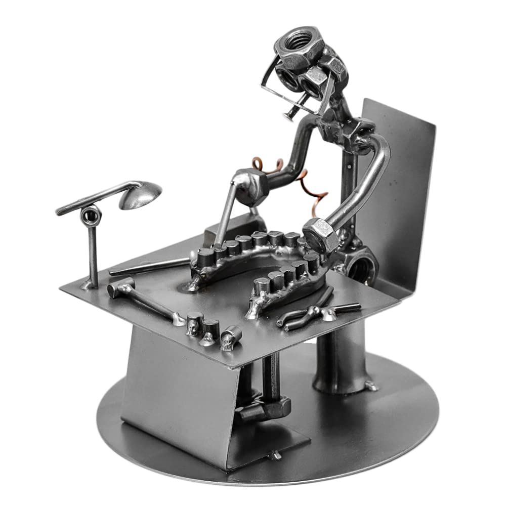 Schraubenmännchen Zahntechniker - Handarbeit Geschenkidee Metallfigur Metallmännchen Stahlfigur Schraubenmännle - Deko für Büro & Zuhause