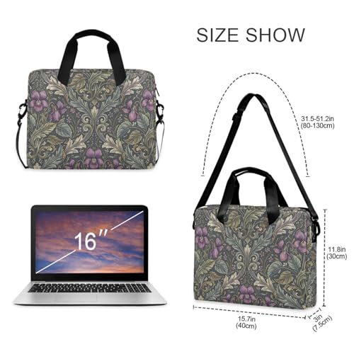 Maletín para laptop 15.6" con asa y correa morado violeta miniatura 5