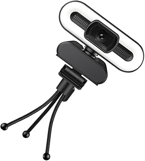 UKCOCO Desktop Camera 4k Camera PC Camera Live Broadcast Webcam Automatic Focusing Web Camera Auto Focus Webcam Webcamera with Microphone Computer Webcamera Tricolor Video Black Abs 4k