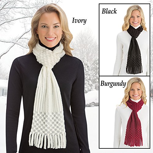 Collections Etc Pull Through Winter Scarf with Fringe4