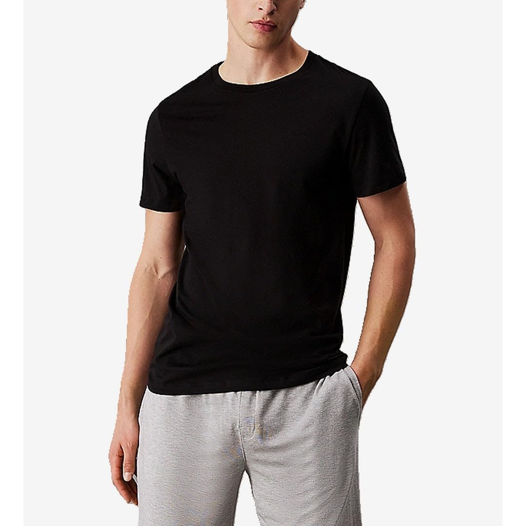 CALVIN KLEIN Męska koszulka S/S CREW NECK 3PK LV00NB4051 S/S, Multi (czarny, biały, szary wrzosowy), XXL, Multi (czarny, biały, szary wrzosowy), XXL
