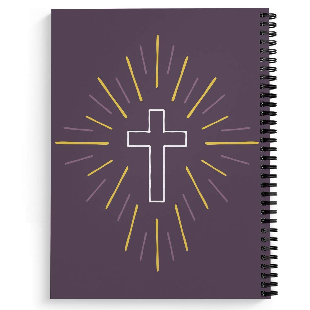 Softcover Faith Moves Mountains Notizbuch/Tagebuch, 21,6 x 27,9 cm, liniert, strapazierfähig, glänzend, laminierter Einband, schwarze Drahtspirale. Hergestellt in den USA