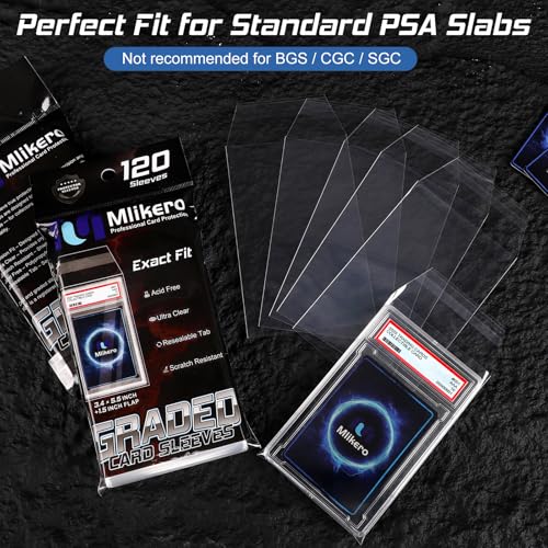 600 Pack Graded Card Sleeves, Precise Fit Slab Sleeves, Acid-Free Resealable Slab Protector Compatible with PSA Graded Slabs — view 2