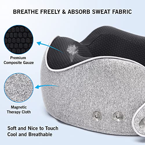Image of Kenneth Cole New York Travel Neck Pillow with Memory Foam Support for Sleep, Headrest in Flight, Car, Home, Office, or While Gaming, Grey