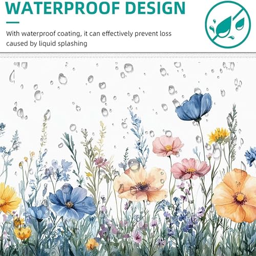 Tapis souris fleurs imperméable et antidérapant avec bords cousus renforcés - 5