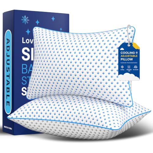 Image of Queen Pillows Set of 2, Cooling Shredded Memory Foam Pillows