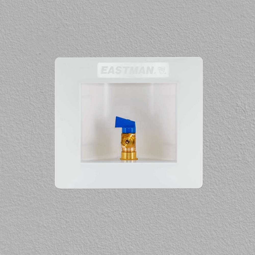 Eastman 1/2 inch CPVC Connection Ice Maker Outlet Box, Quarter Turn Ball Valve, Pre-Assembled, 60234