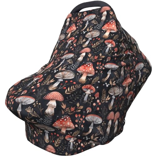 Image of Mushroom Baby Car Seat Cover, Multi Use Stroller Cover, Mushroom Baby Stuff