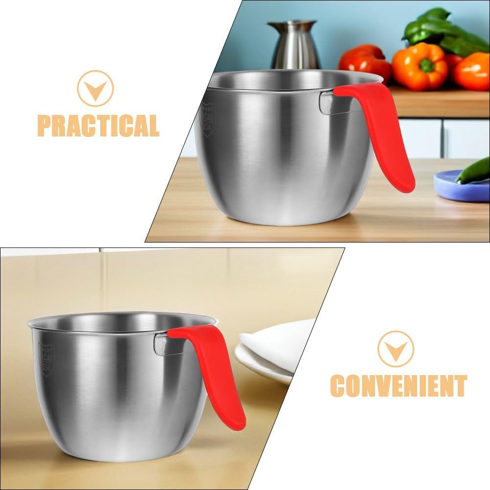 Alipis 2PCS Kitchen Mixing Bowl: Stainless Steel Whisking Bowl - Wide Mouth Washing Basin - Cooking Dish for Baking Dough Preparation Salad Tossing