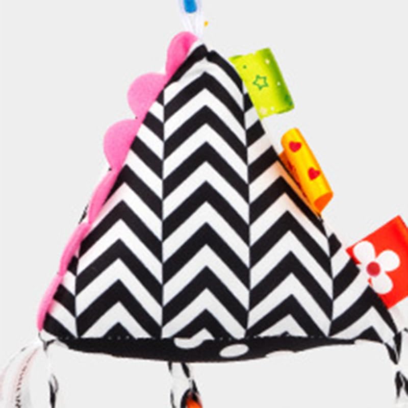 Generic High Contrast Carroller Plush Wigs Hanging Rings for Babies 0-1 Years, Easy to Fix for Stroller or Crib, PP Cotton Material (Triangular)