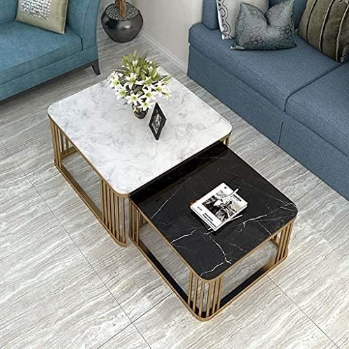 WOODWALLZ Metal Square Coffee Tables,2 Square Coffee Table Set Coffee